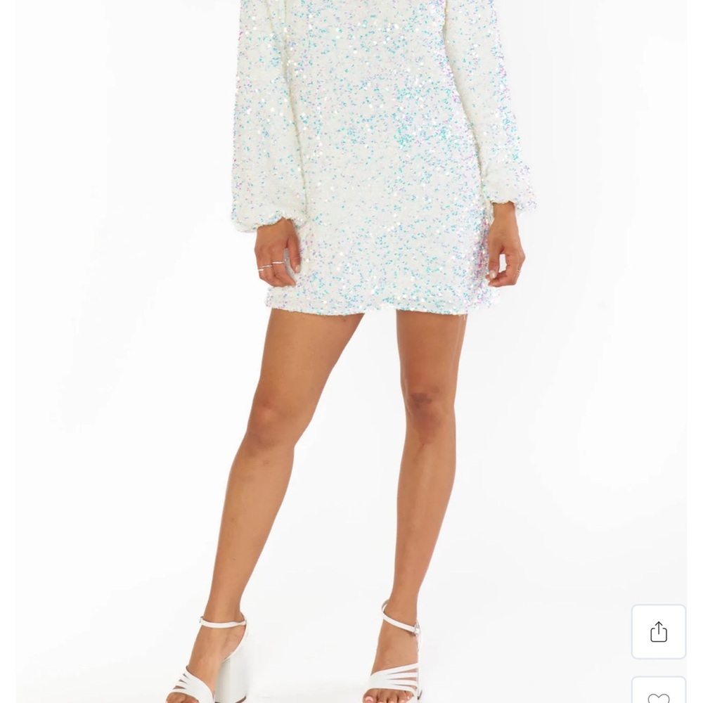 Show Me Your MuMu White Sequin Mini Dress
